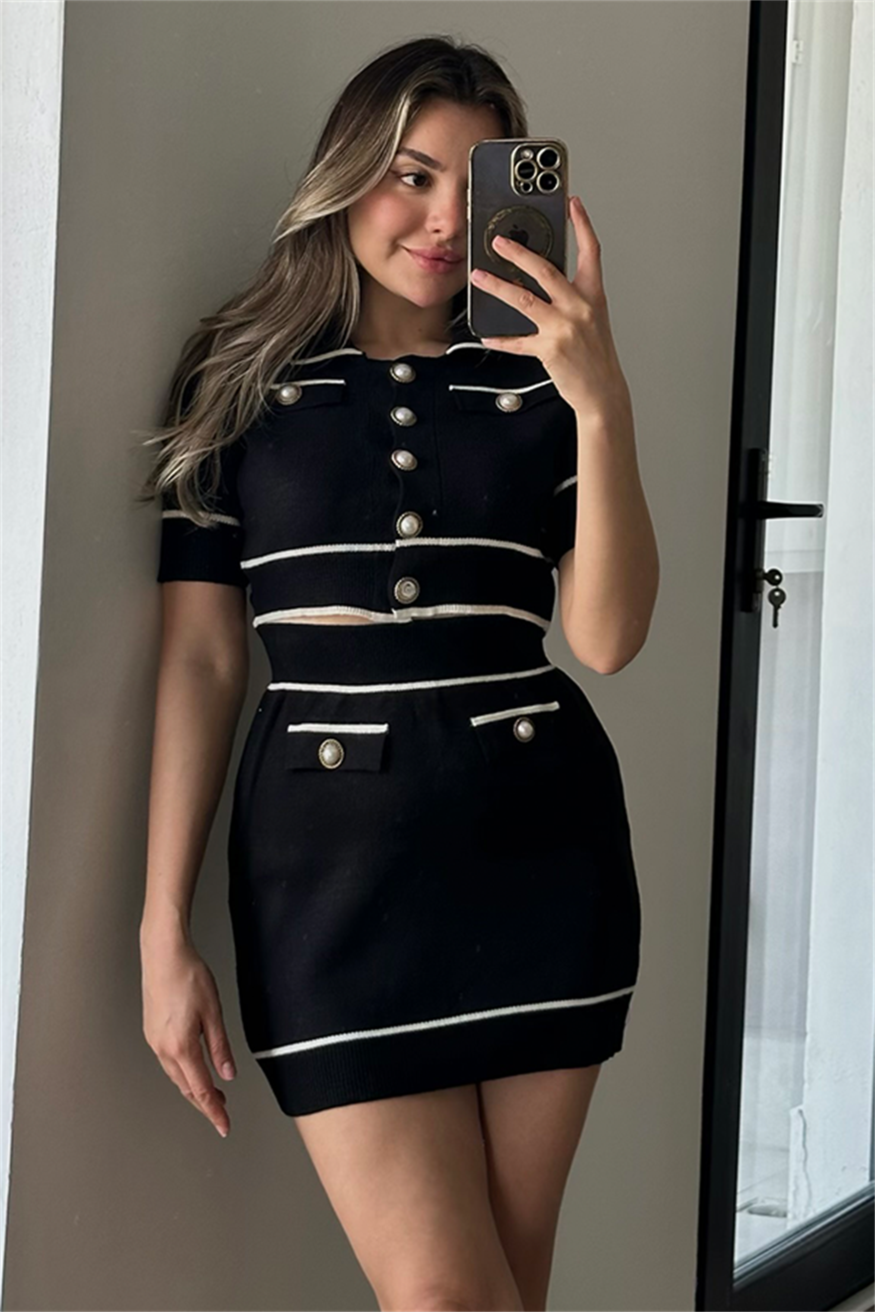 Manisha yarım kol etekli takım