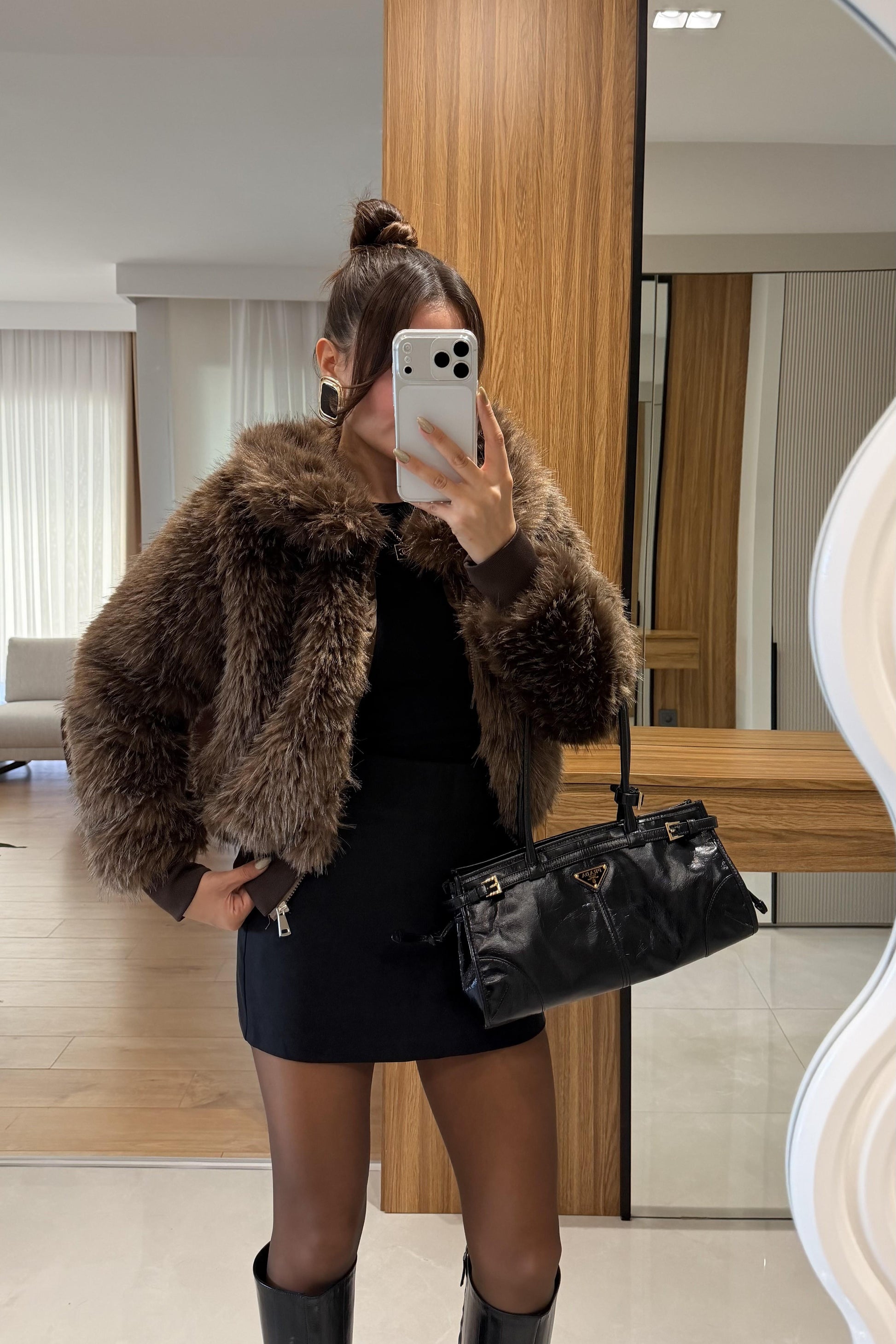 Marabelle Kahve Bomber Kürk