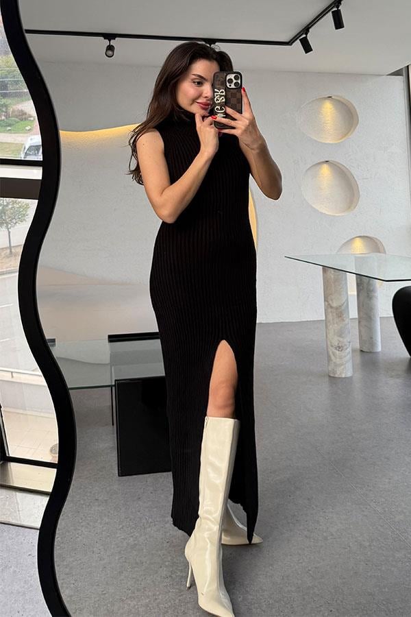 Martoni Siyah Bolerolu Elbise