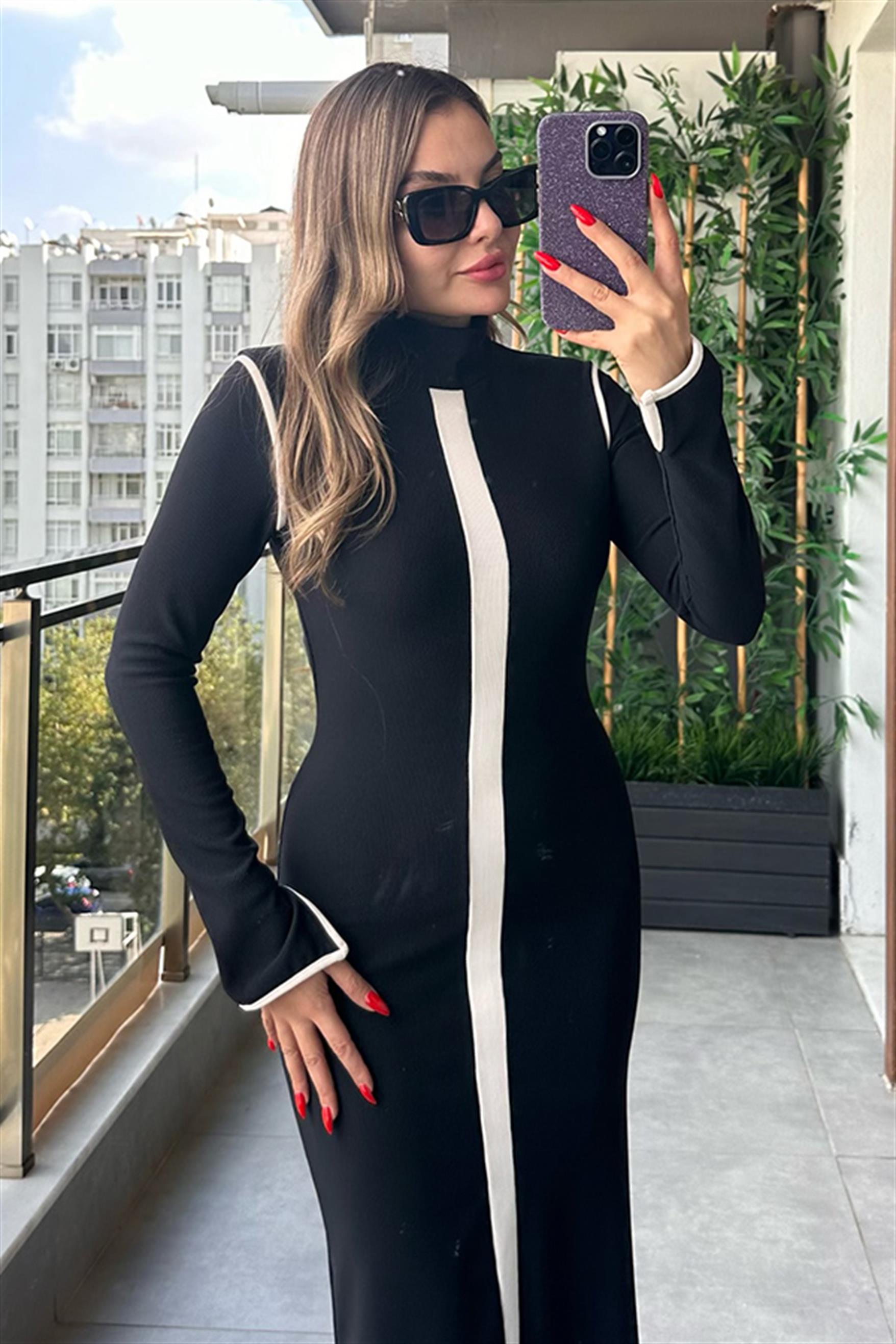 Maryshka Siyah Çizgili Elbise