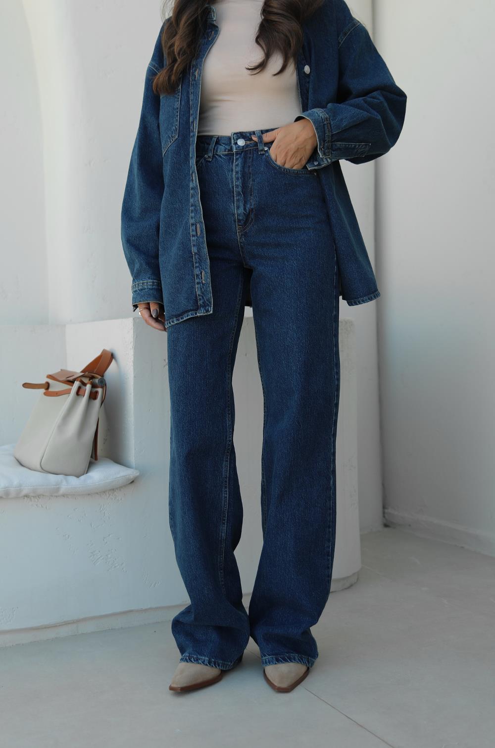 MAVI TEK CEPLI CEKET PANTOLON DENIM TAKIM