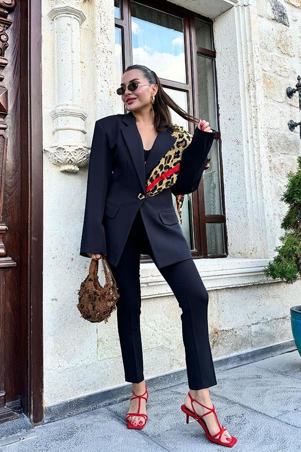 Mayores Vatkalı Premium Siyah Ceket