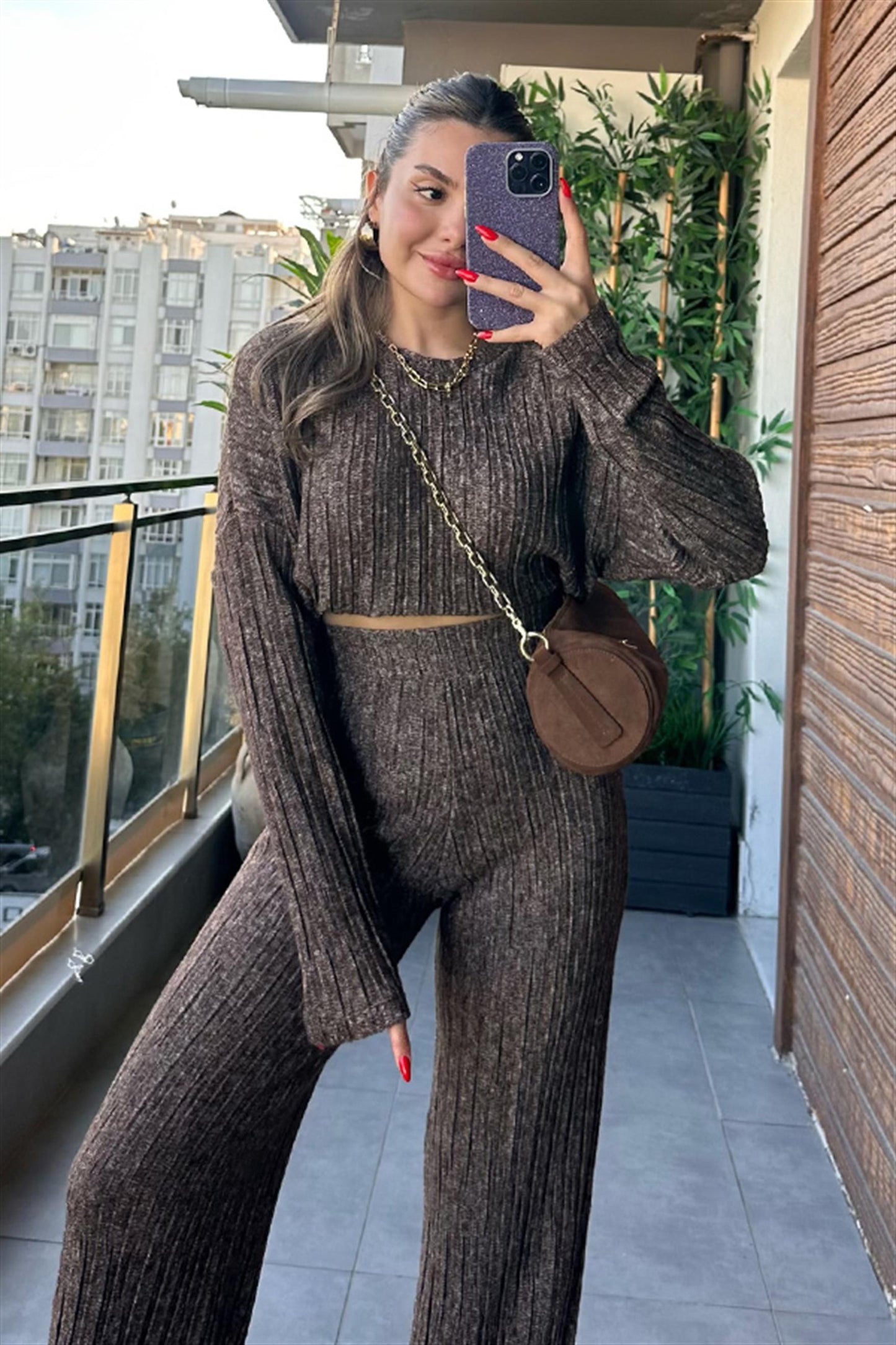 MD Triko Kumaş Kahve Takım