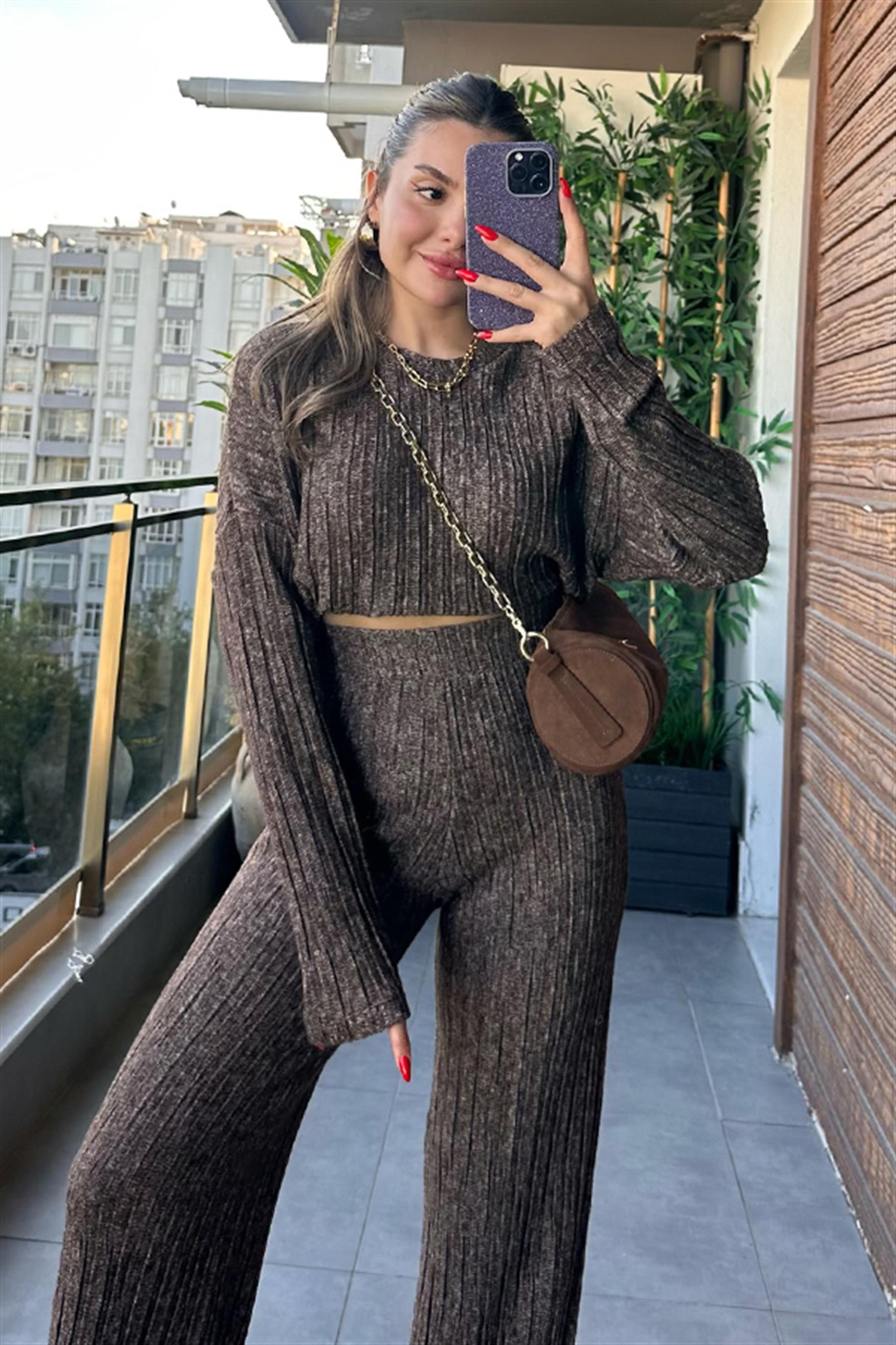 MD Triko Kumaş Kahve Takım