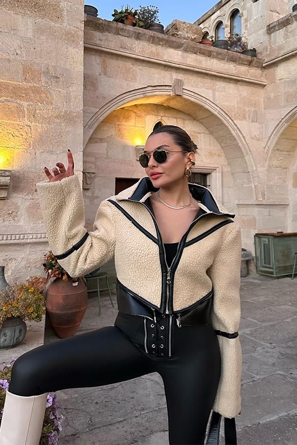 Miabel Teddy Mini Motorcu Ceket