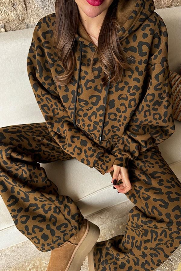 Morgane Kahve Leopar Şardonlu Takım