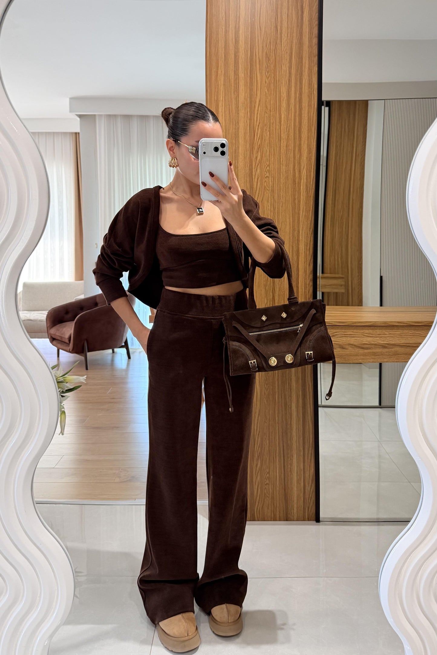 Nina Acı Kahve Üçlü Bolerolu Takım