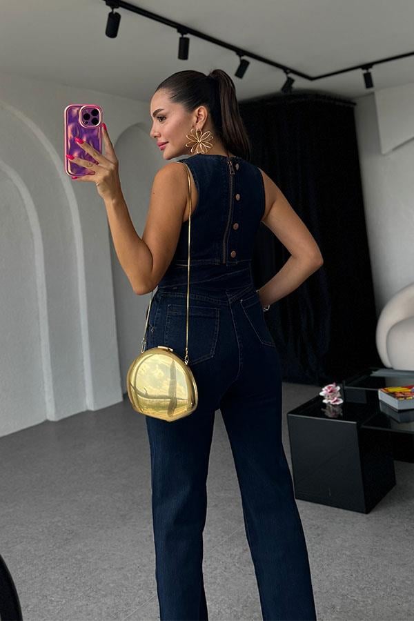 Noelle Bağlama Detaylı Denim Takım-Midblue