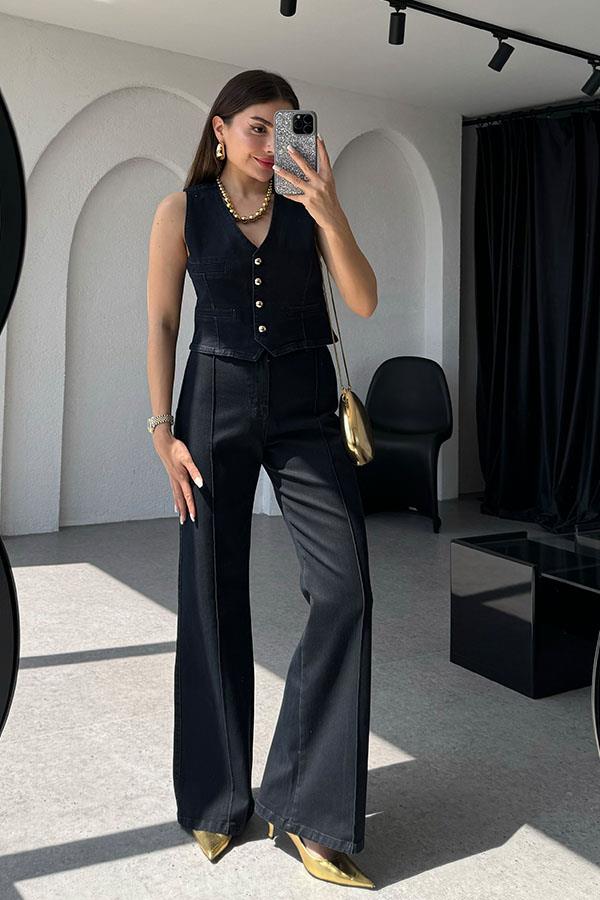 Noris Denim Yelek Pantolon Takım-Lacivert