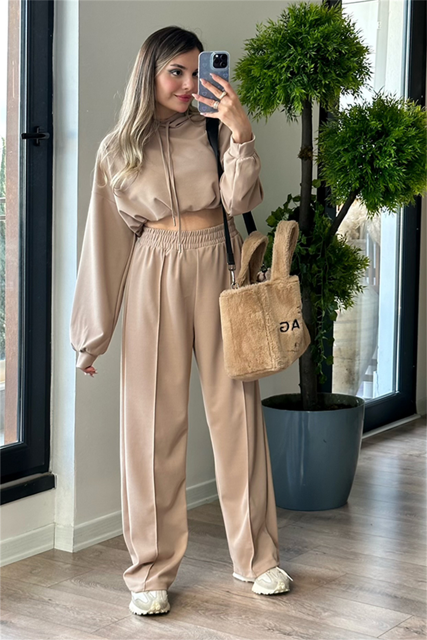 Olivia jogger sport takım - Karamel