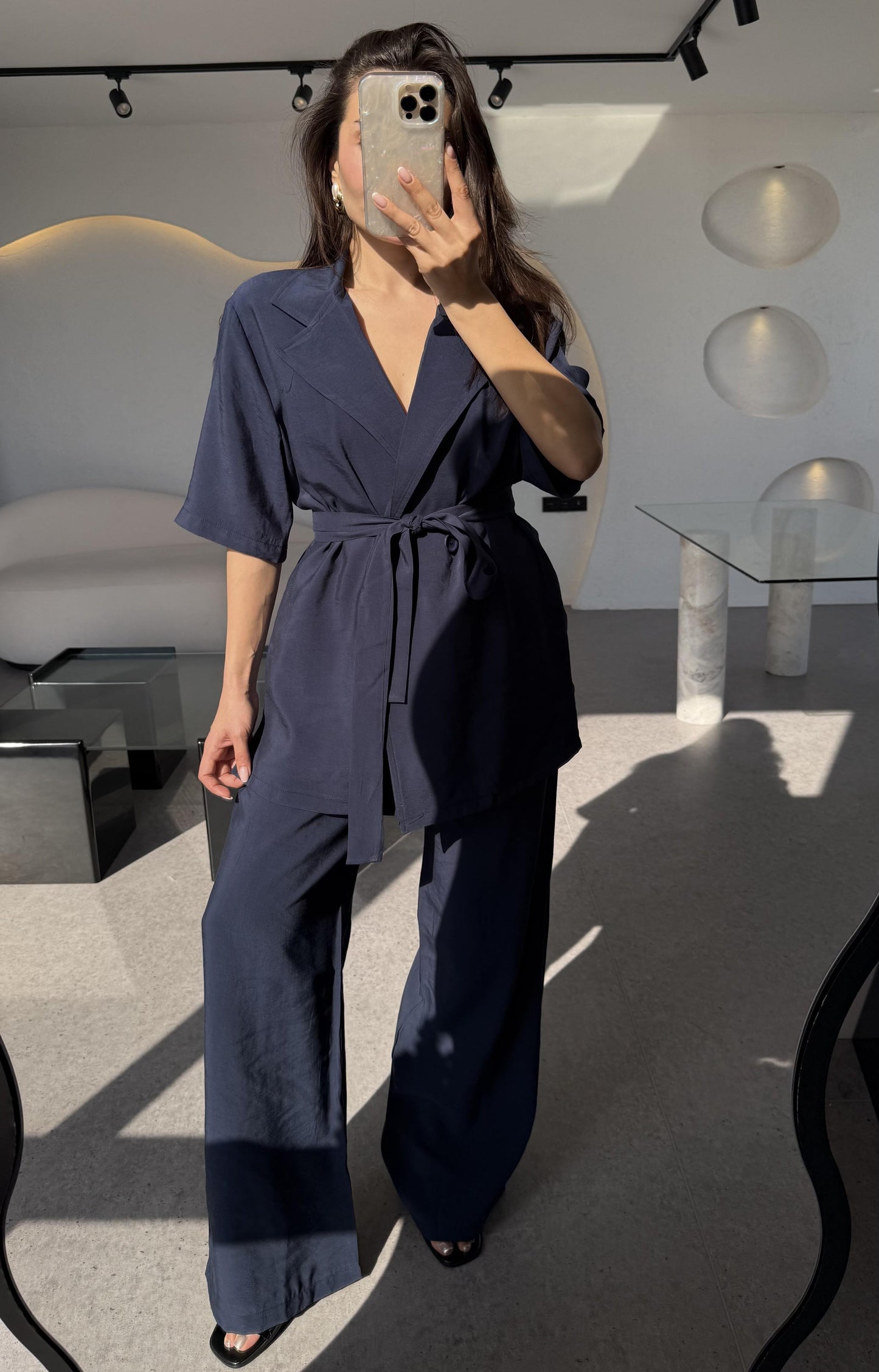 Oriel Lacivert Bağlamalı Tensel Takım