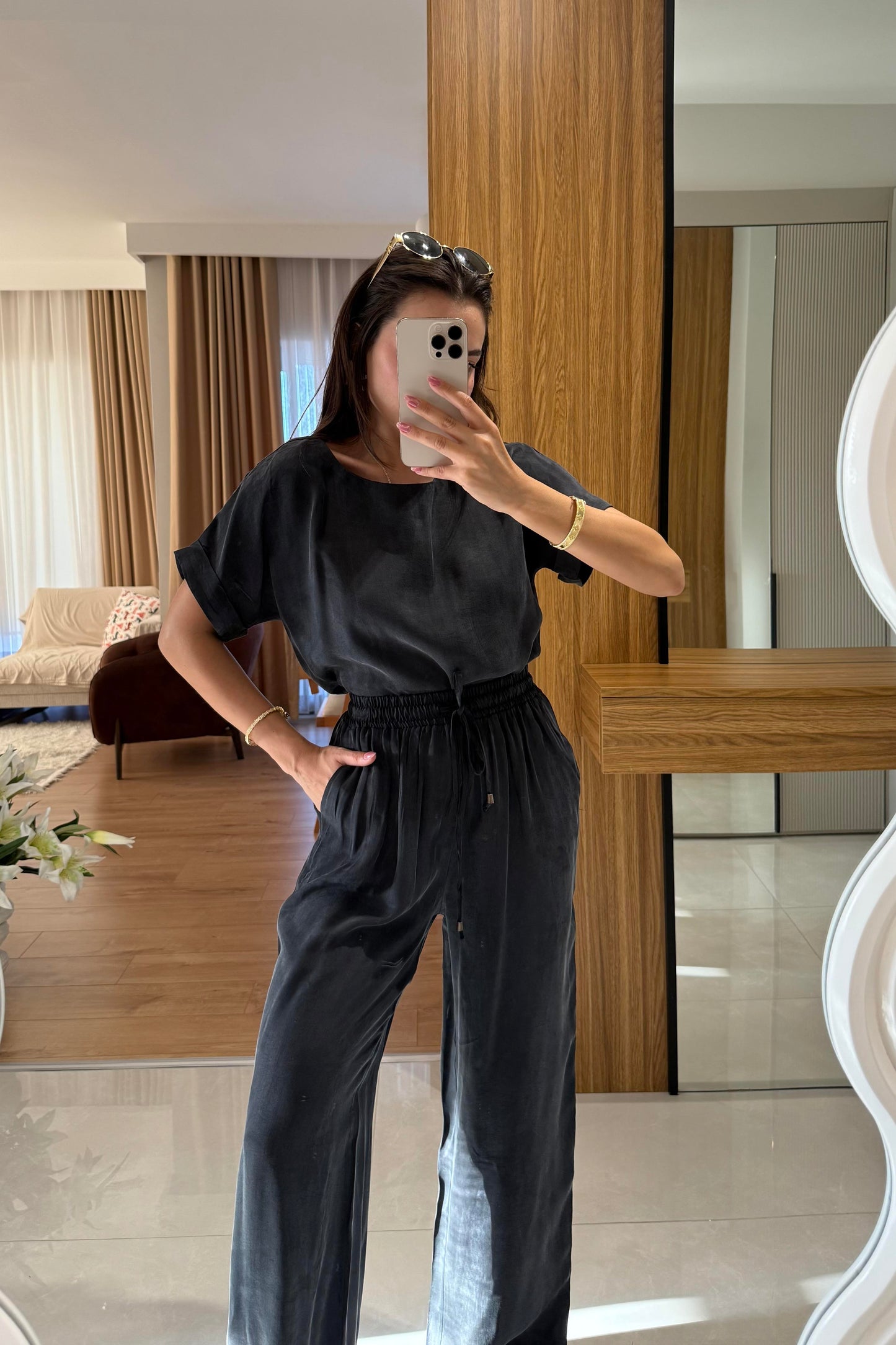 Perry Antrasit Premium Doku Tensel Takım