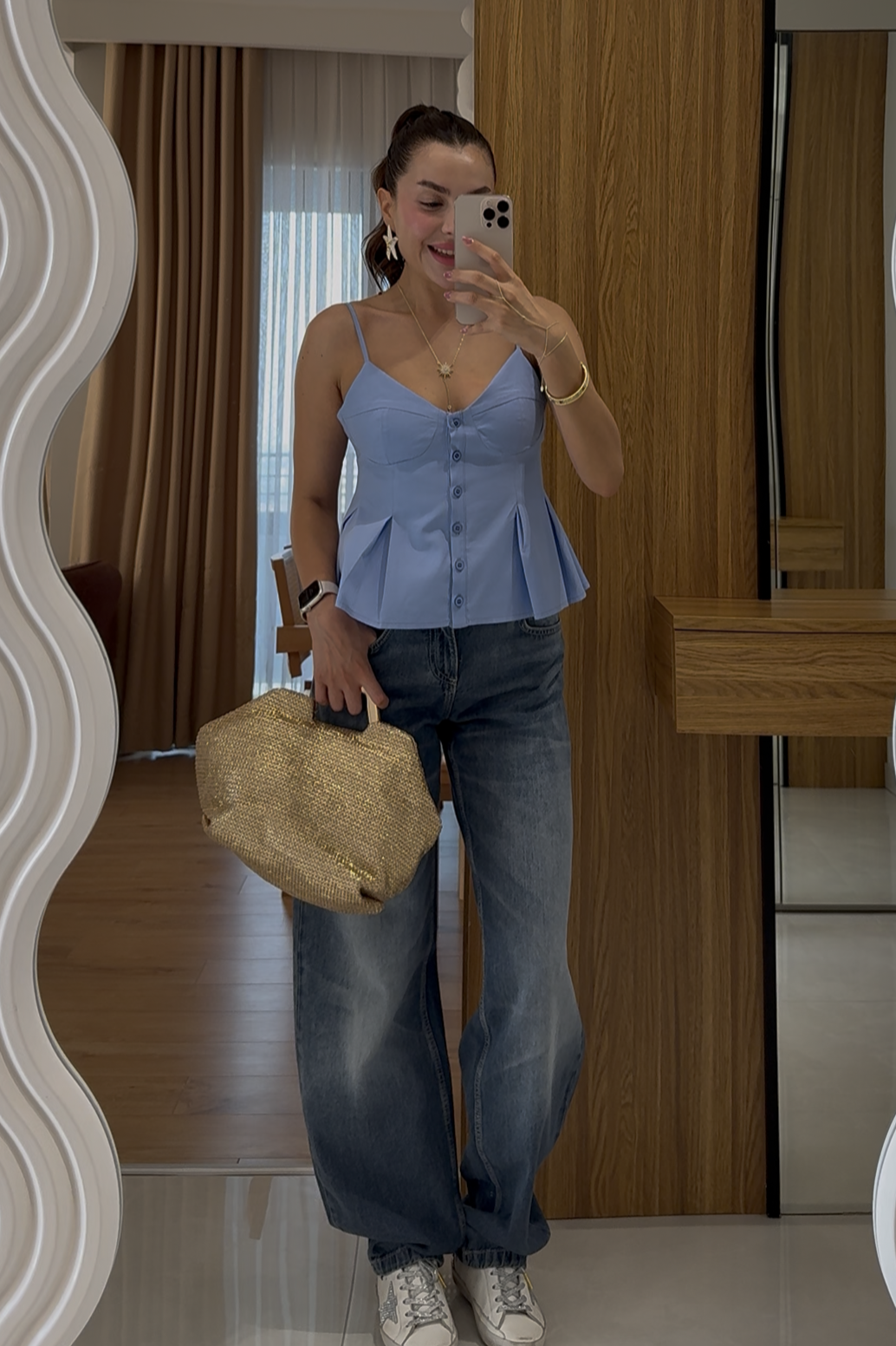 Raylin Bebe Mavi Poplin Crop