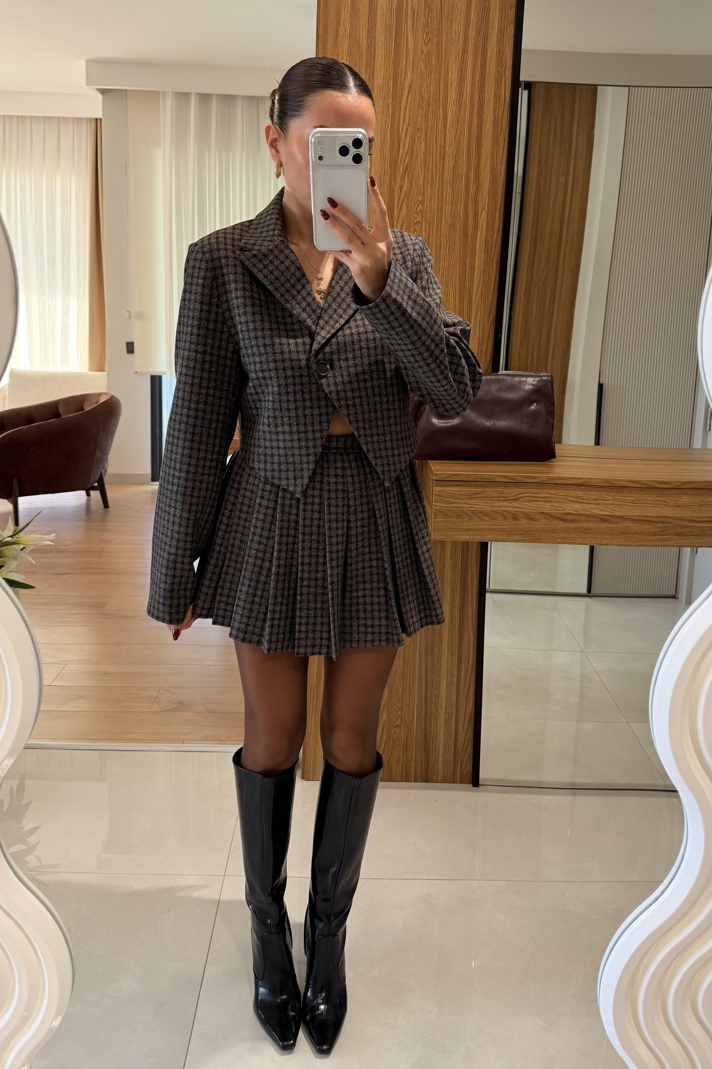 Renata Ekose Pileli Şort Etek