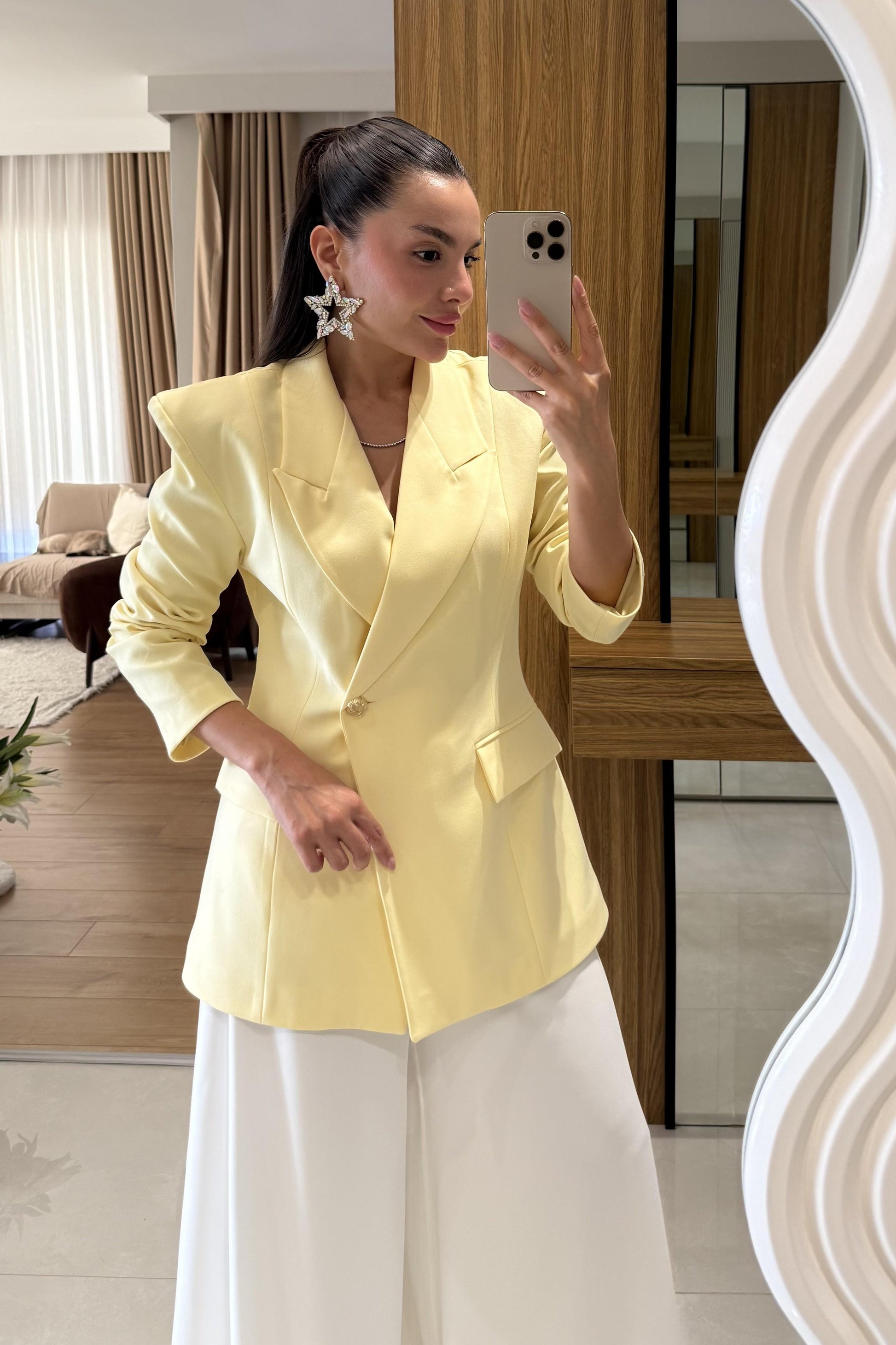 Revina Sarı Blazer Ceket