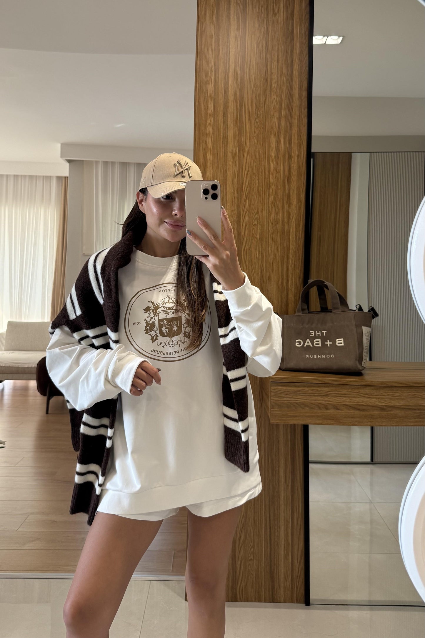 Saint Beyaz Şort Sweat Spor İkili Takım