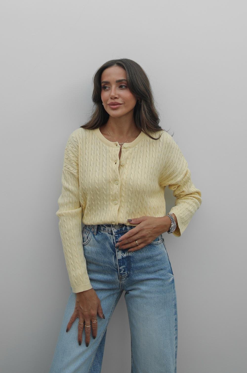SARI SAÇ ÖRGÜLÜ HIRKA