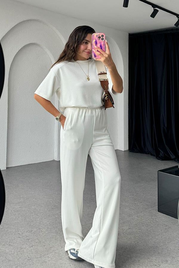 Sergio Orijinal Modal Vatkalı Takım-Beyaz