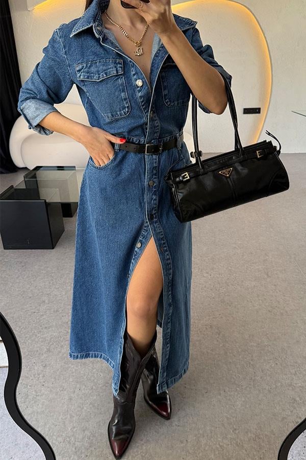 Silvanus Kemerli Denim Elbise