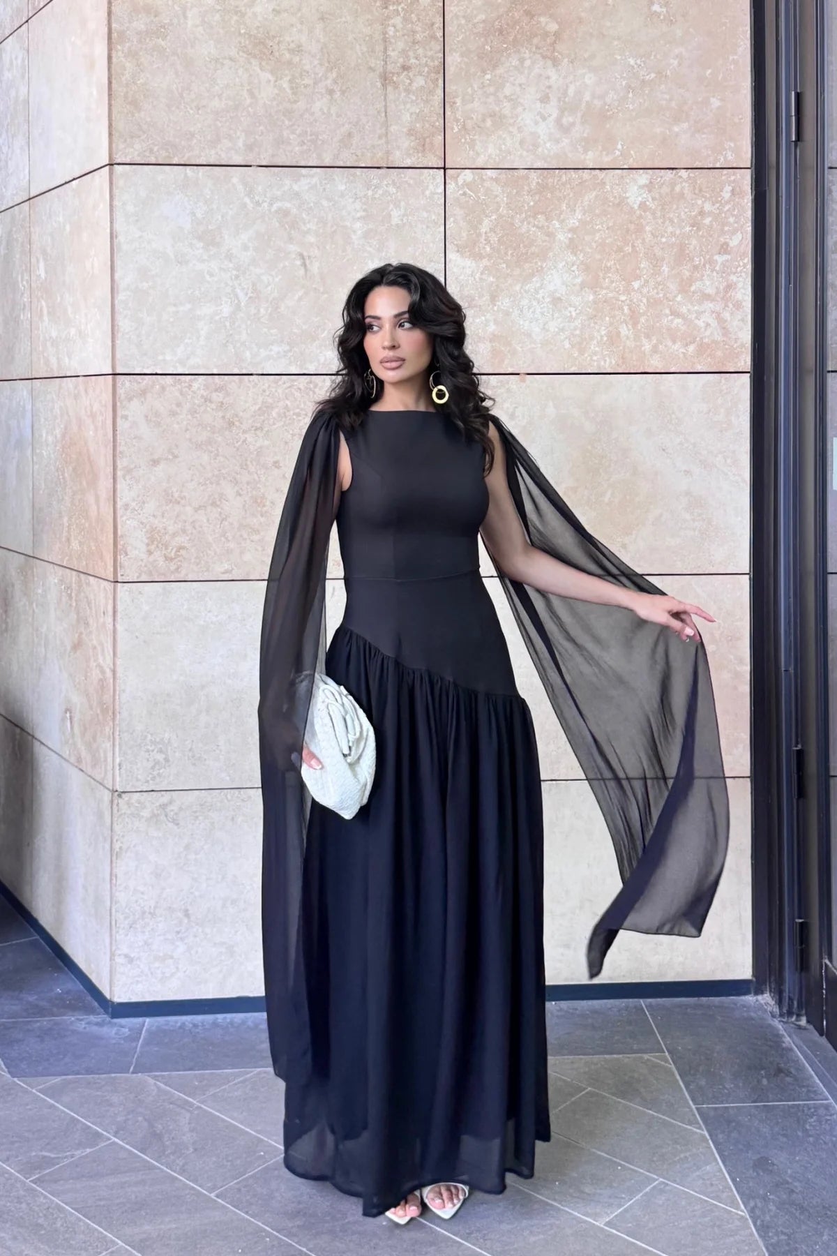 Maxi Pelerinli Elbise