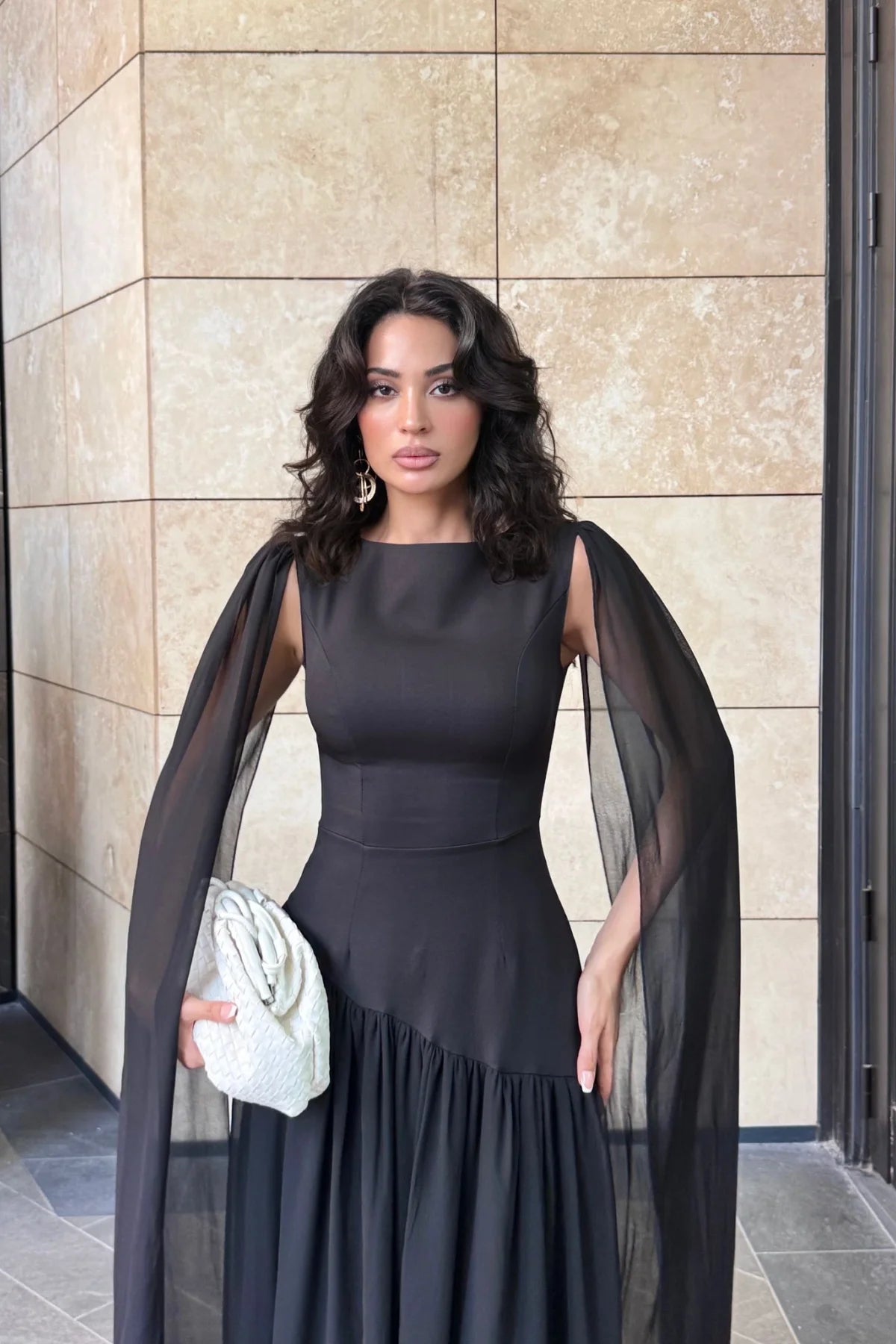 Maxi Pelerinli Elbise