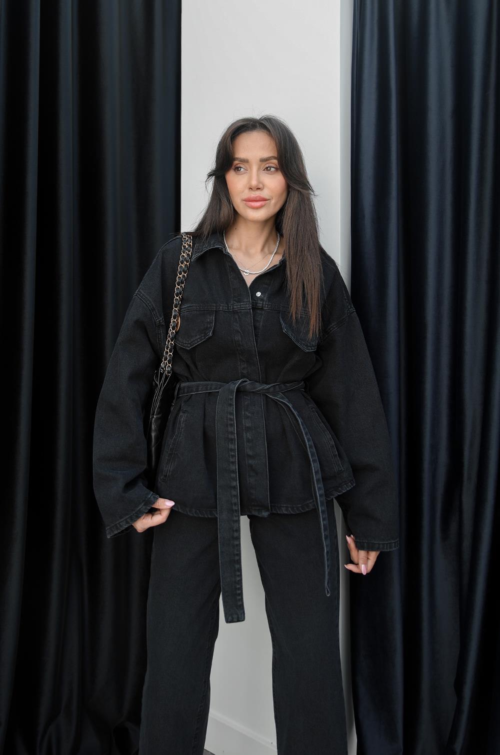SIYAH YIKAMALI DENIM TAKIM