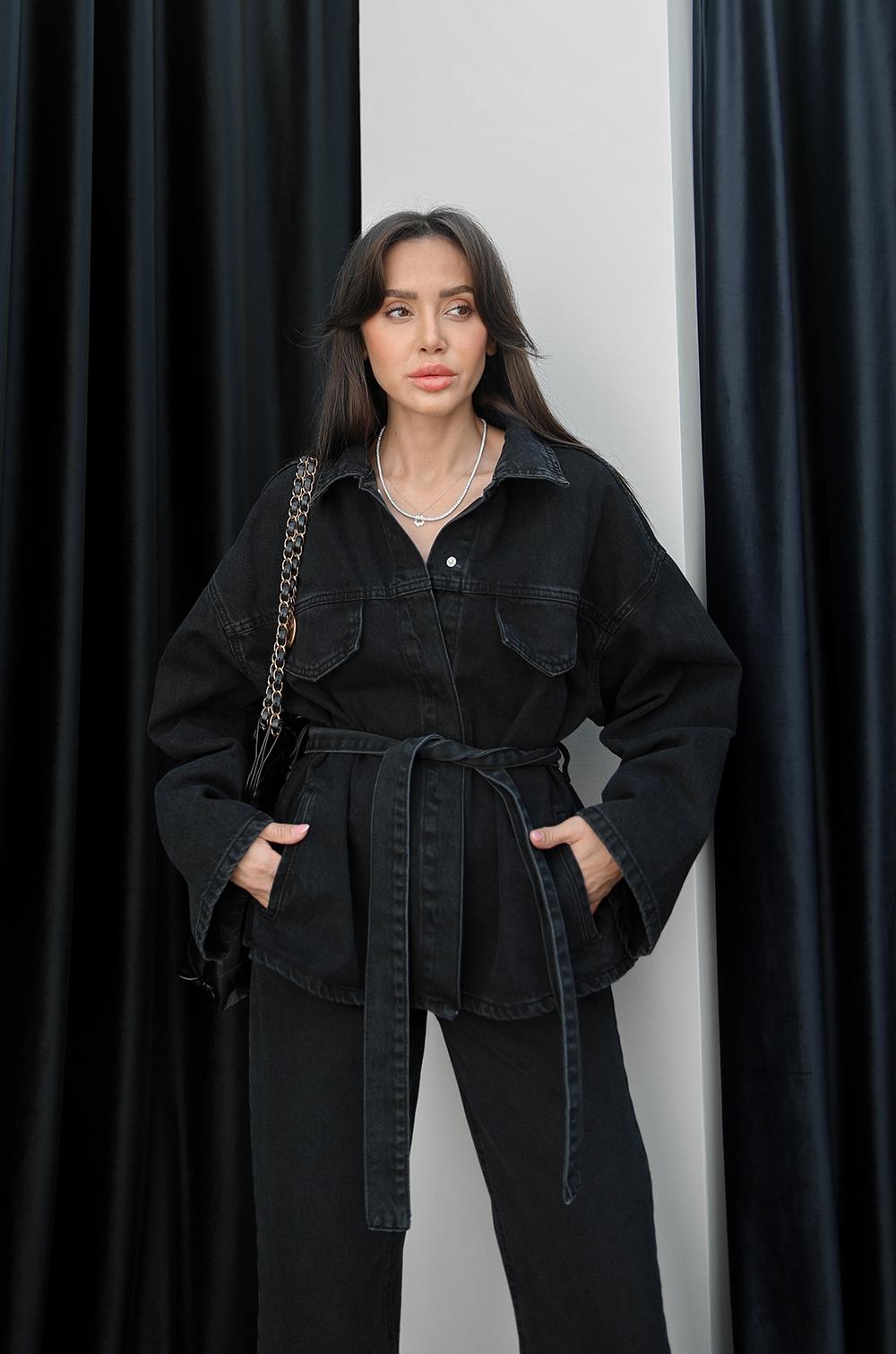 SIYAH YIKAMALI DENIM TAKIM