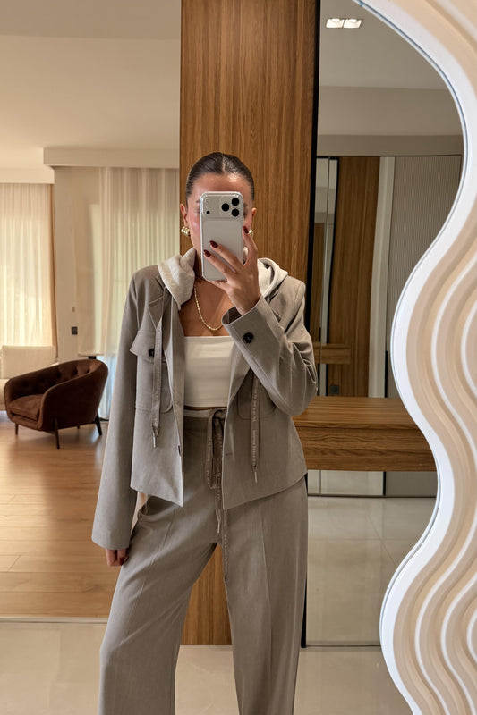 Survivar Tasarım Kapüşonlu Premium Blazer Ceket