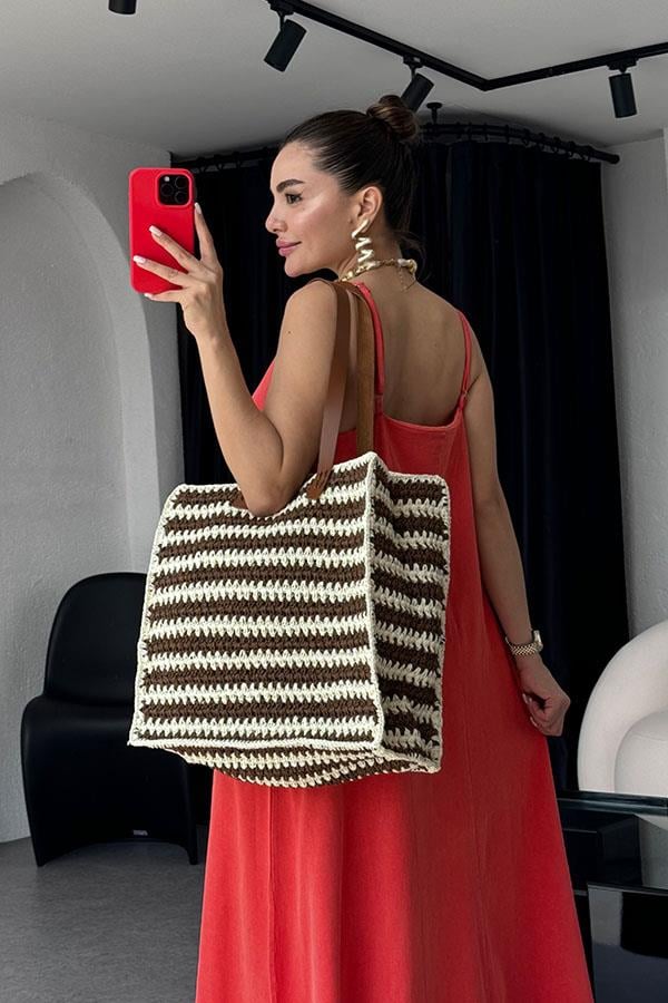 Tuala Asit Yıkama Elbise - Nar Çiçeği