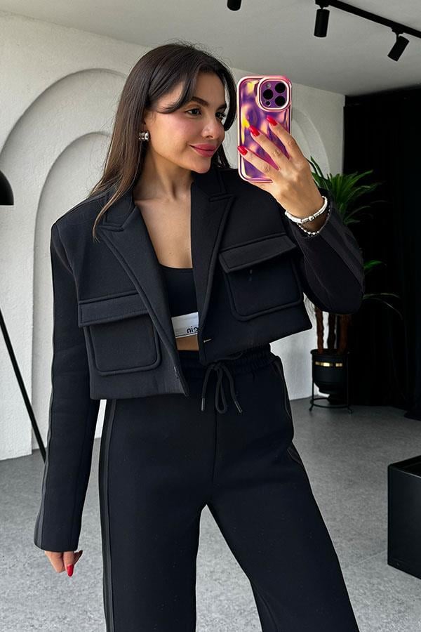 Vance 3 iplik Siyah Şeritli Takım