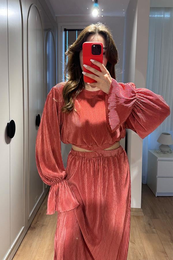 Vanni Kırinkıl Bel Dekolteli Elbise-Kiremit