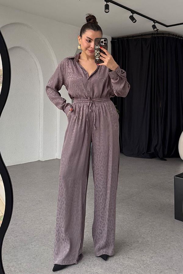 Ventura Gül Kurusu Saten Dokulu Takım