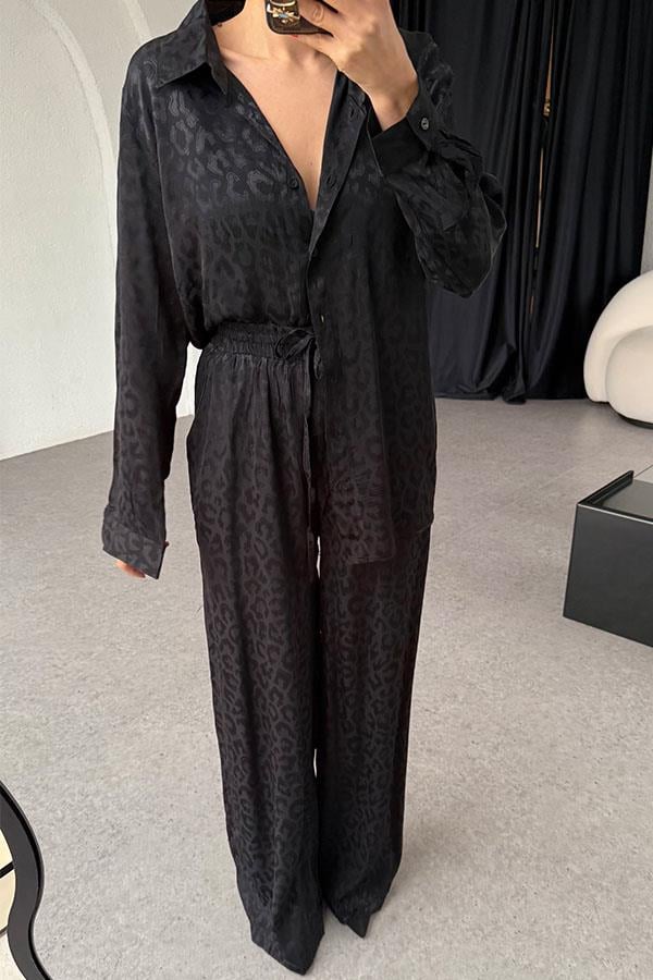 Ventura Siyah Saten Dokulu Takım