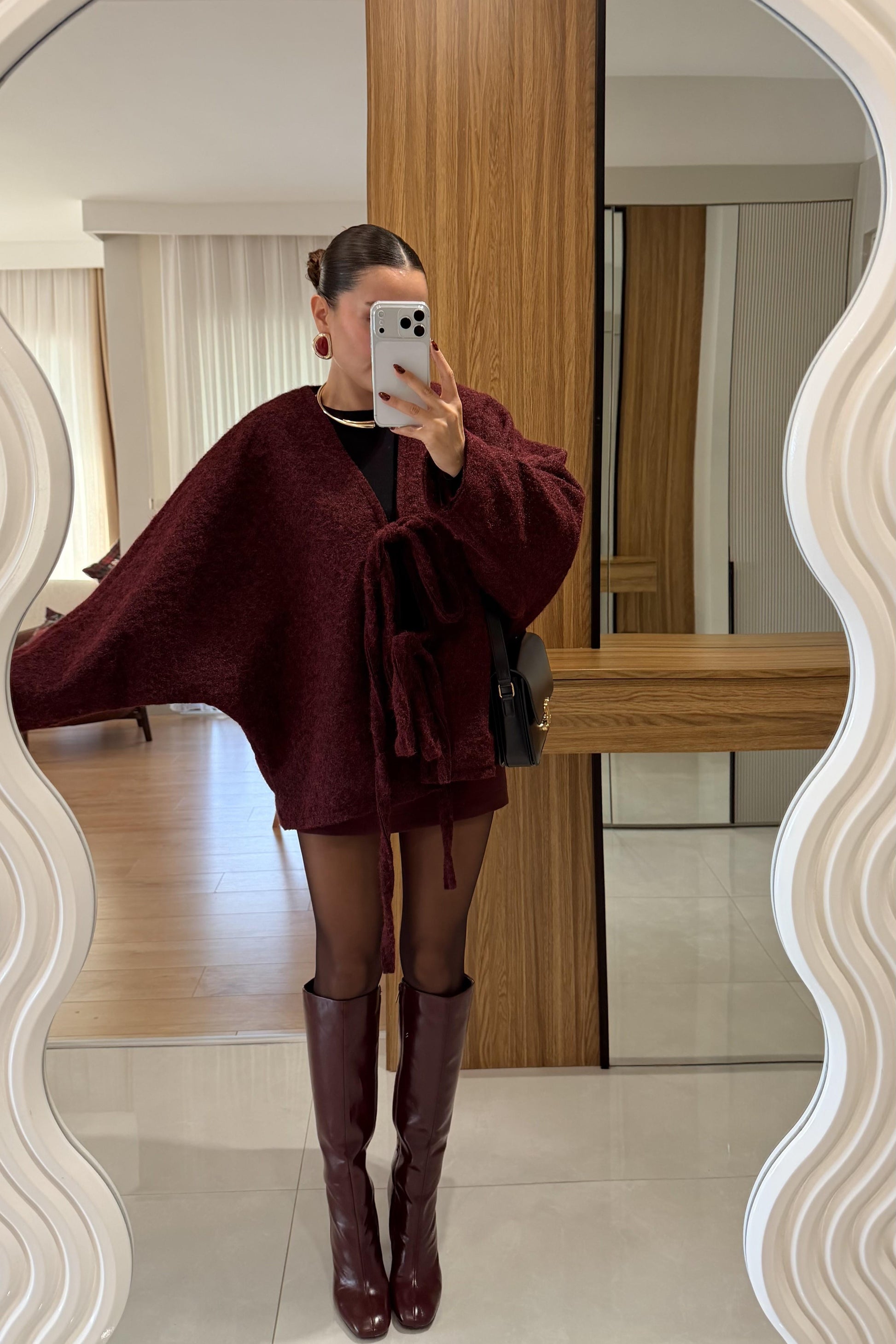 Victory Bordo Keçe Bağlamalı Ceket