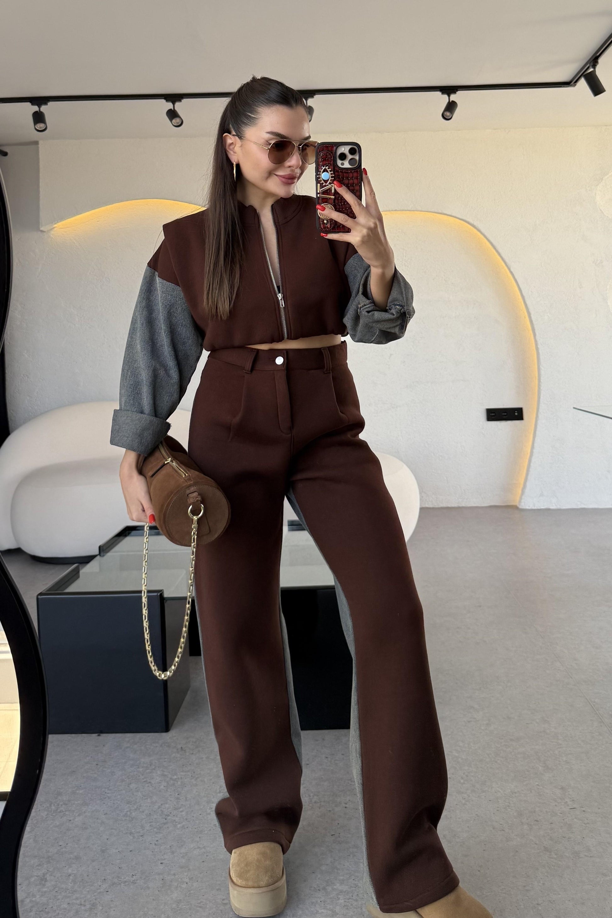 Vierce Kot Karışımlı Acı Kahve Şardonlu Takım