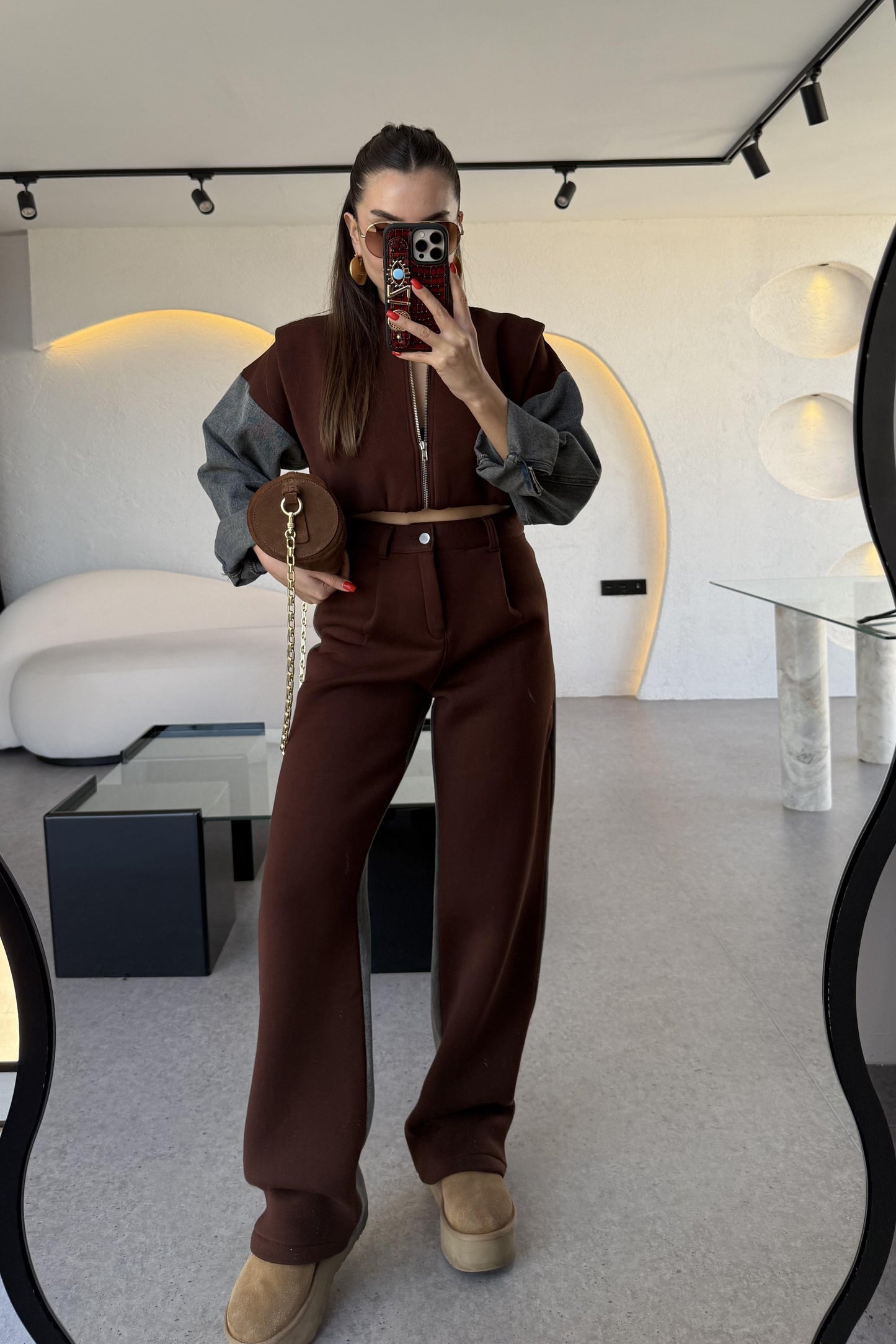 Vierce Kot Karışımlı Acı Kahve Şardonlu Takım