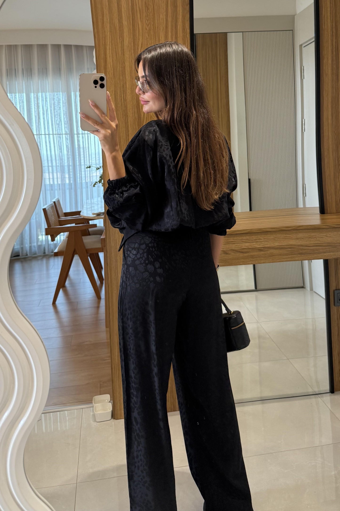 Vittoria Siyah Saten Ceket