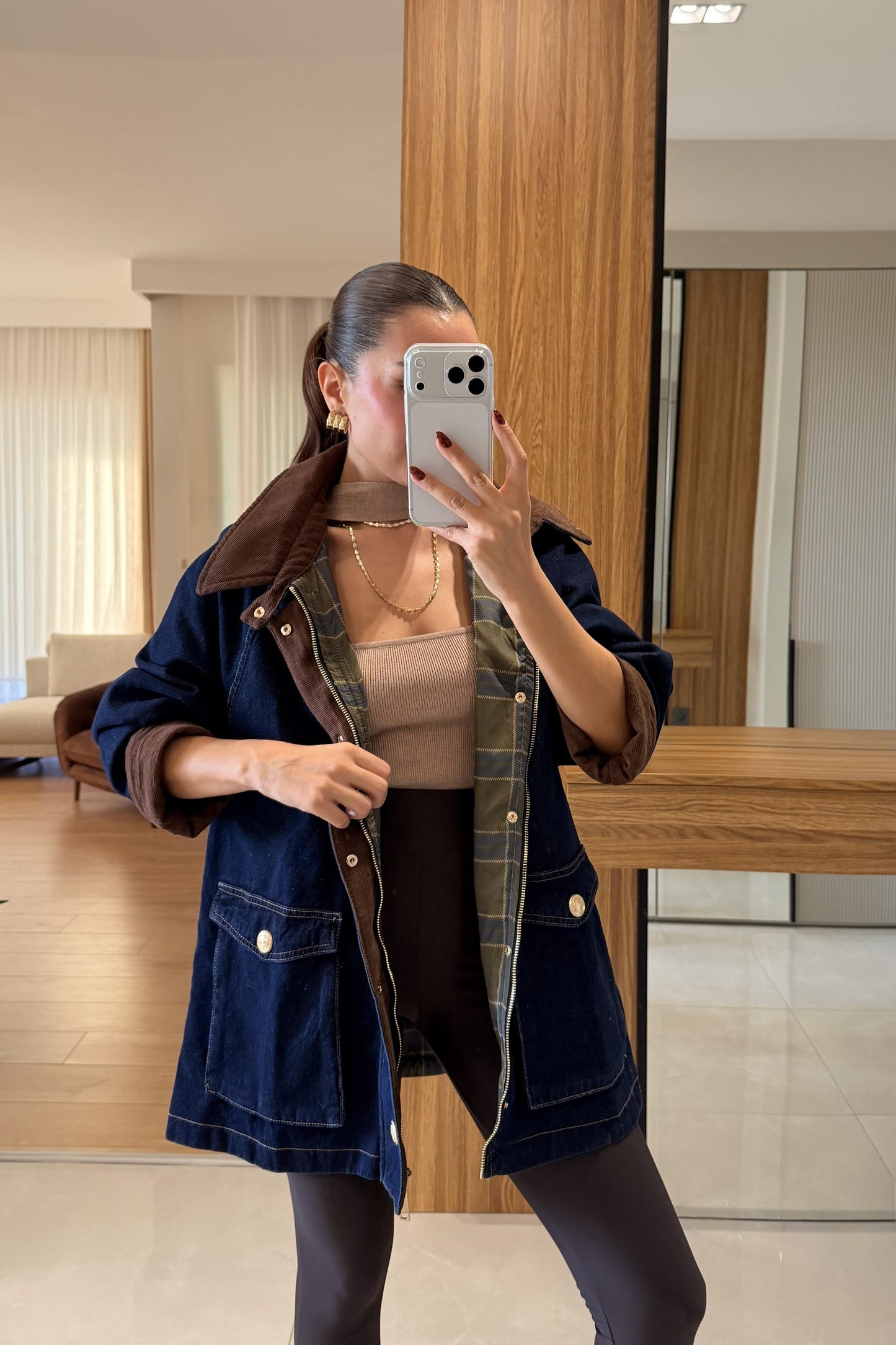 Weston Ekose Astarlı Denim Ceket