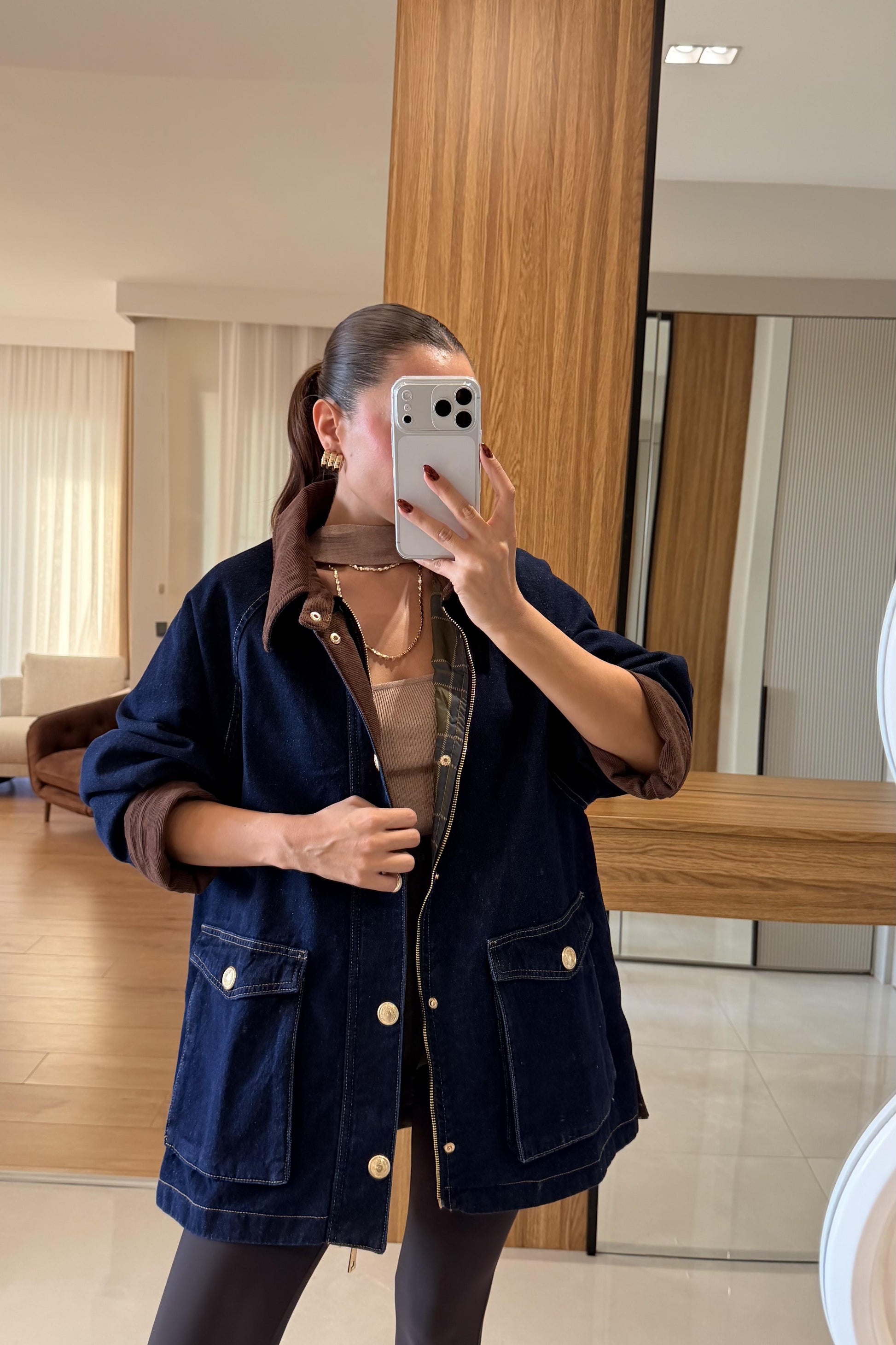 Weston Ekose Astarlı Denim Ceket