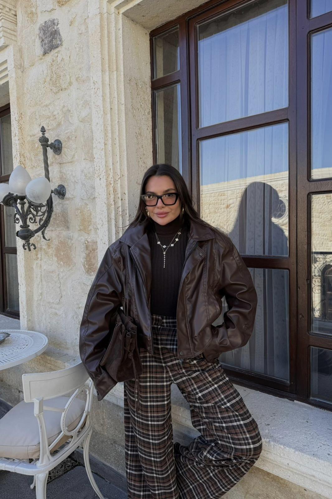 Willson Acı Kahve Vatkalı Deri Ceket