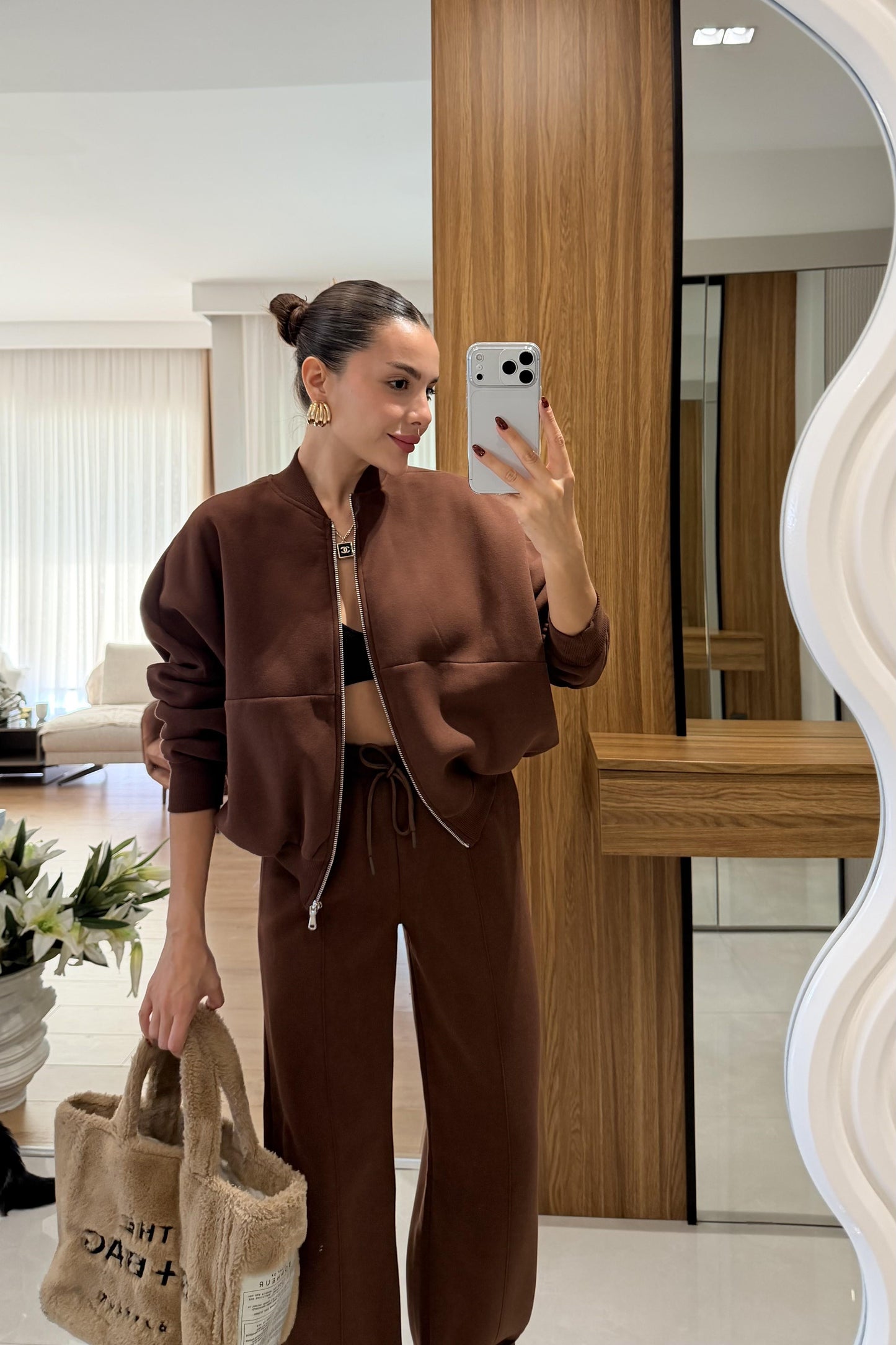 Wogie Kahve Üç İplik Şardonlu Takım