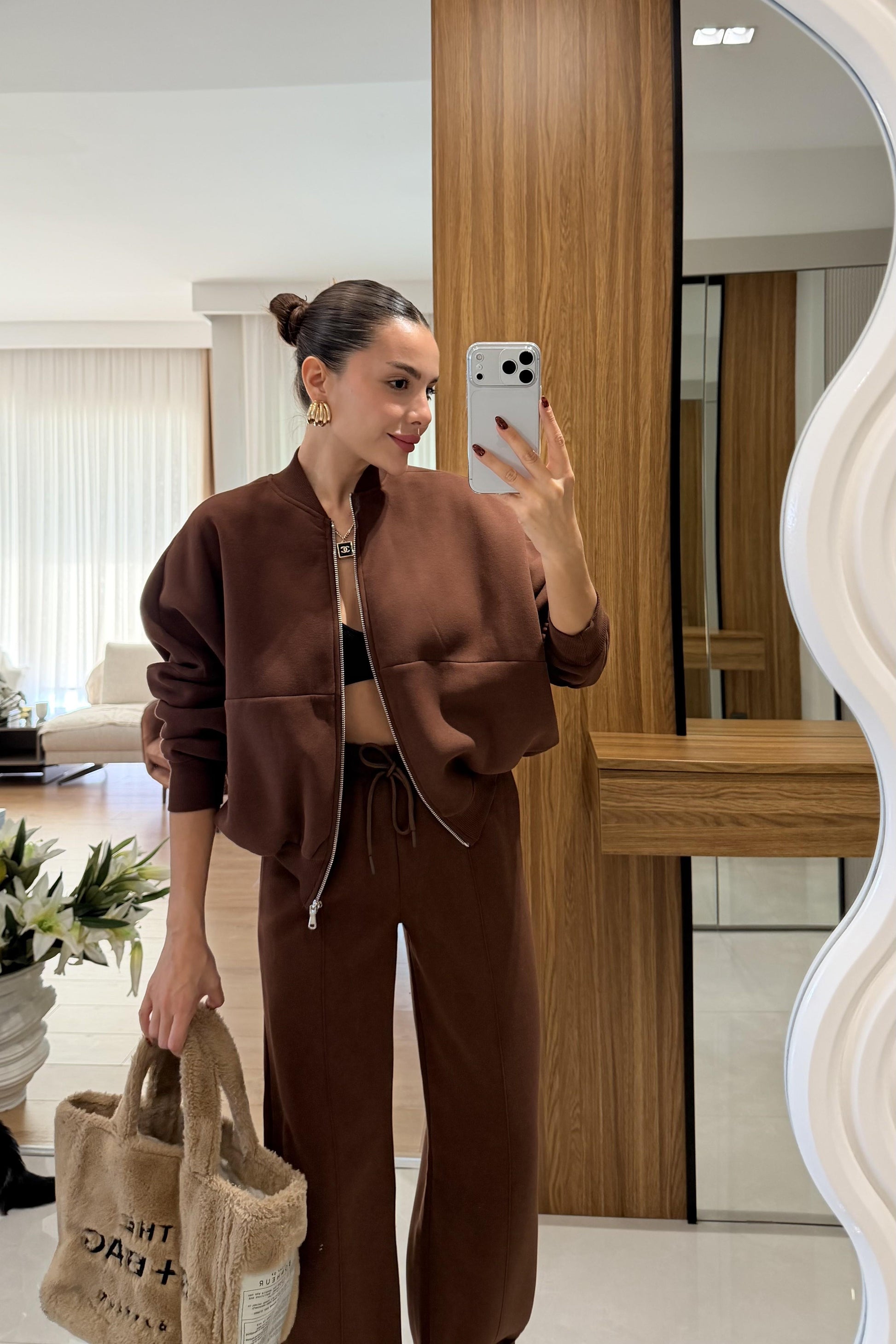 Wogie Kahve Üç İplik Şardonlu Takım