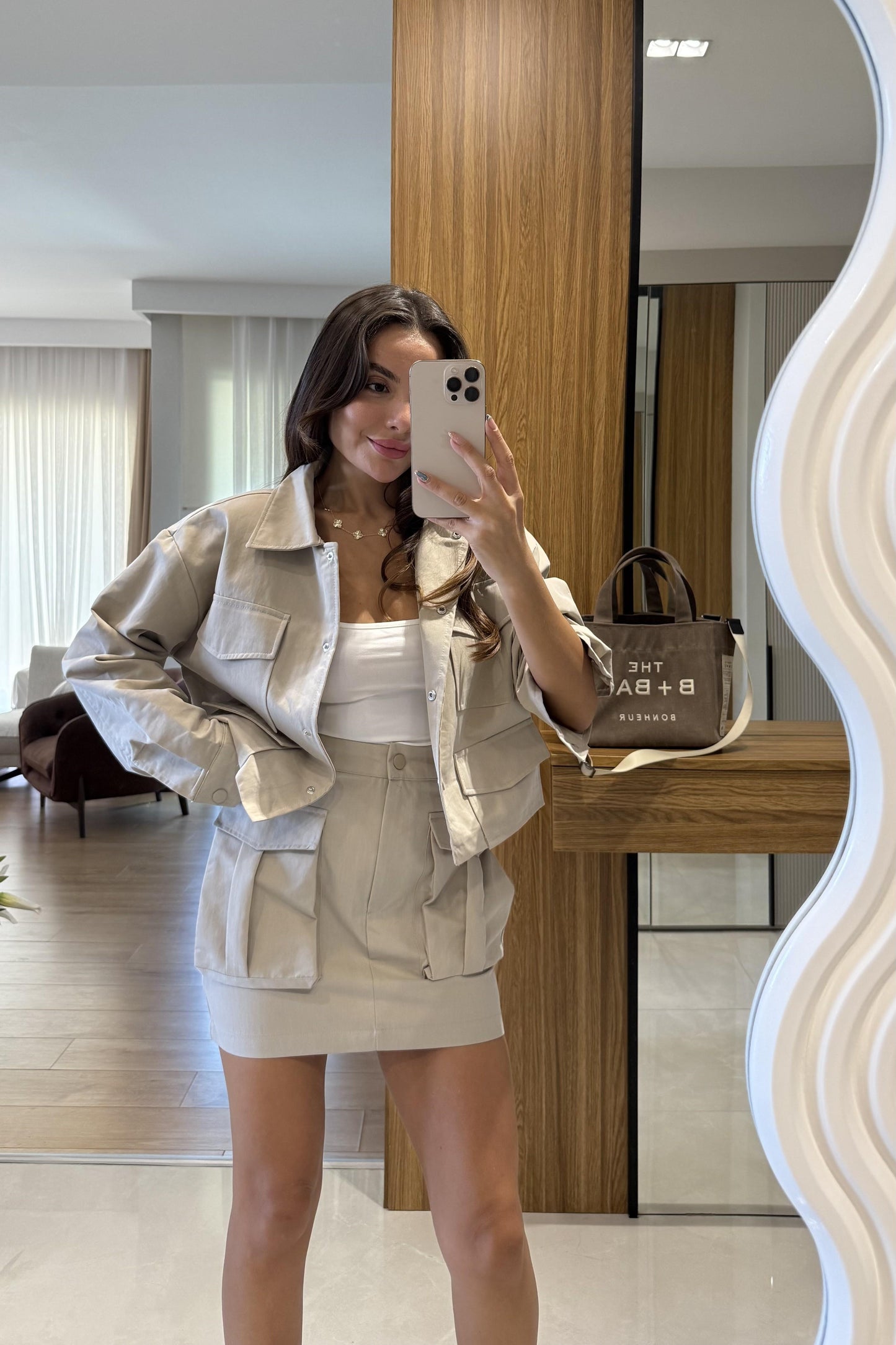 Yesenia Taş Gabardin Tensel Cepli Takım