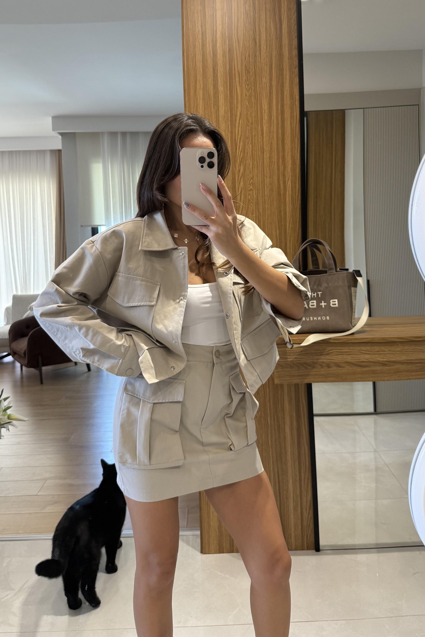 Yesenia Taş Gabardin Tensel Cepli Takım