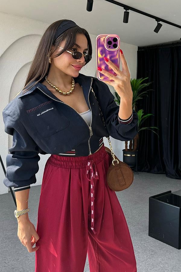 Addison Vatkalı Lacivert Ceket