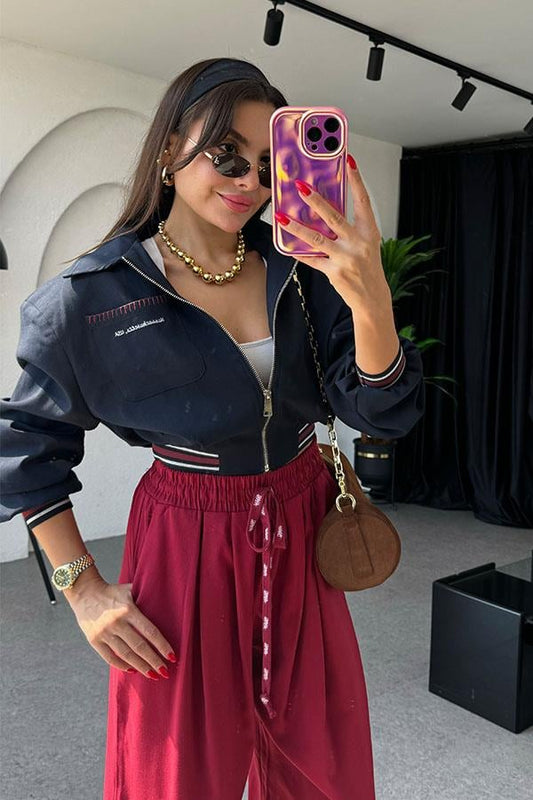 Addison Vatkalı Lacivert Ceket