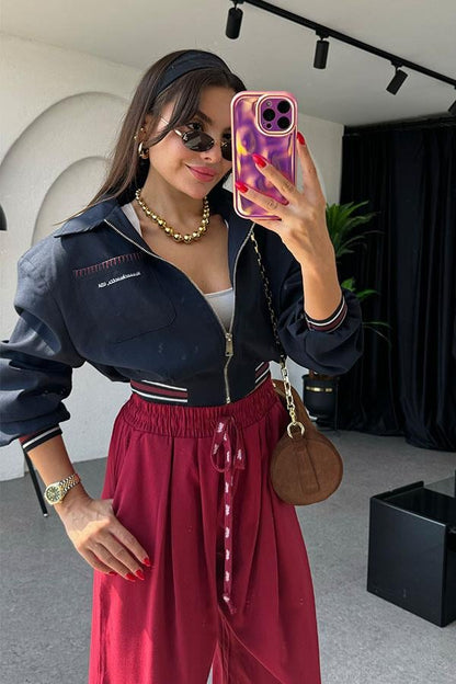 Addison Vatkalı Lacivert Ceket