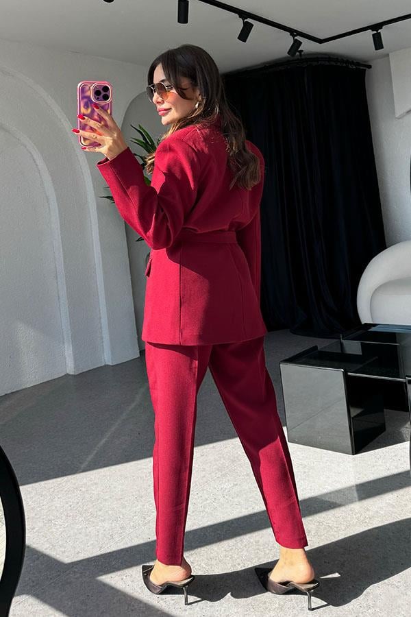 Adrian Kemerli Bordo Blazer Ceket