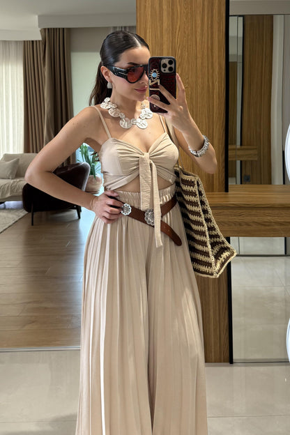 Agnes Taş Crop Pantolon Takım