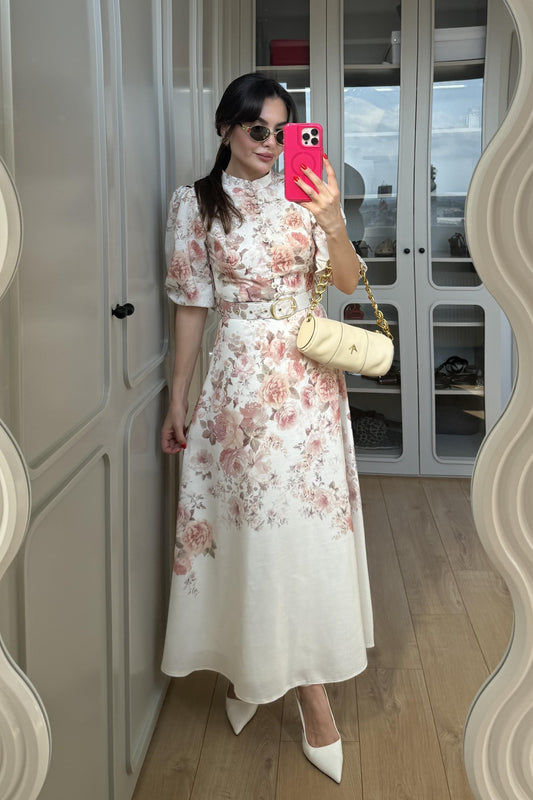 Alice Maxi Romantik Vintage Görünümlü Elbise